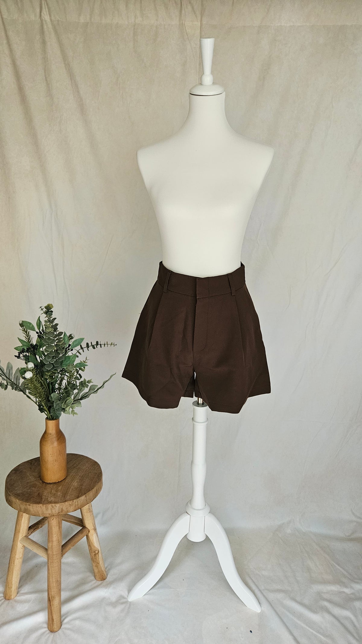 High-Waisted Tailored Shorts No Hem