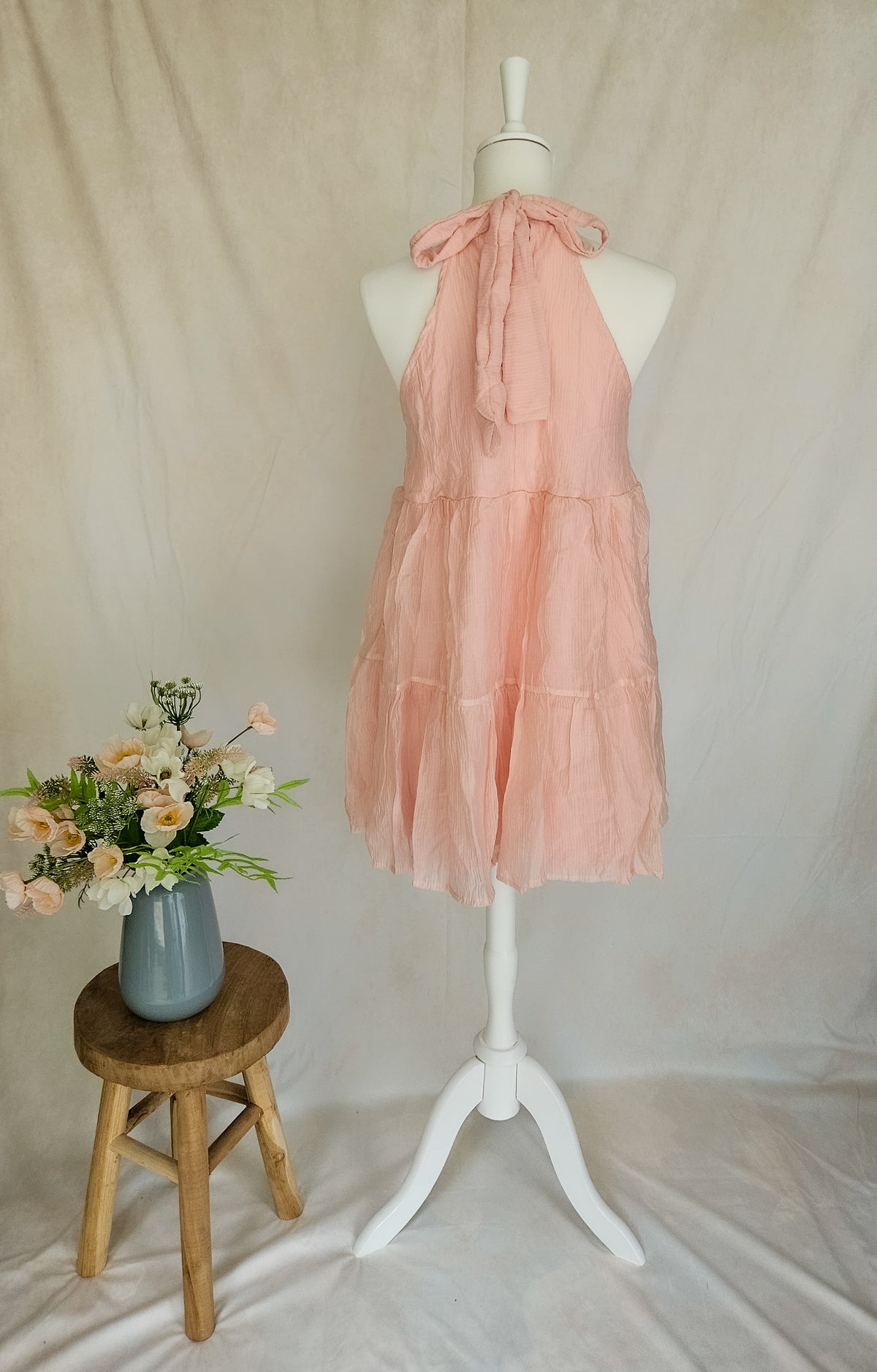 Bloom Haze Halter Dress